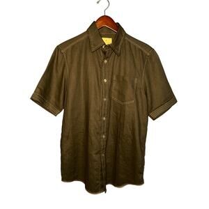 Tommy Bahama Shirt Men’s Small Black 100% Linen SS Summer Casual Resortwear